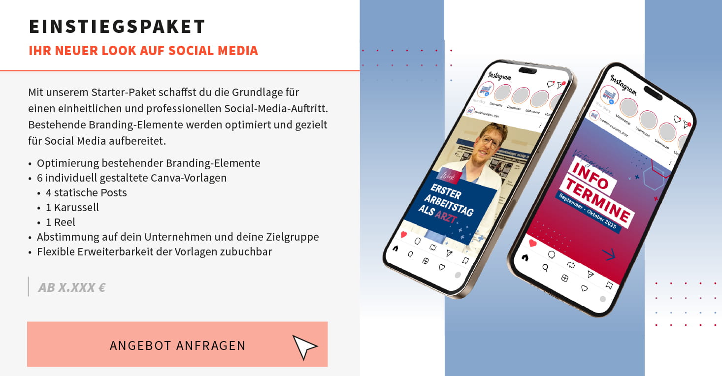 Zwei Mobilgeräte mit Bildern vom Medizincampus Trier